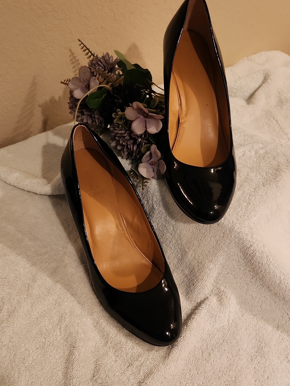 J. Crew Black Patent Leather Pointed-Toe Pumps
